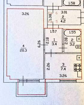 1-к квартира, вторичка, 34м2, 2/3 этаж