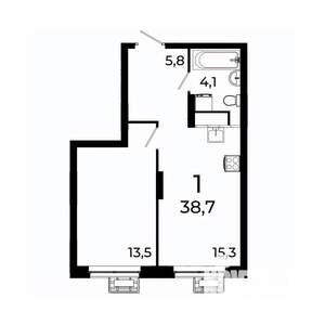 1-к квартира, вторичка, 39м2, 2/19 этаж