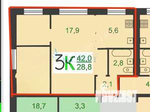 2-к квартира, вторичка, 42м2, 4/5 этаж