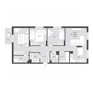 3-к квартира, вторичка, 86м2, 10/10 этаж