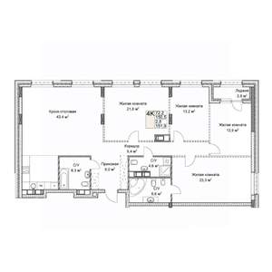 Студия квартира, вторичка, 152м2, 8/9 этаж