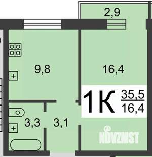 1-к квартира, вторичка, 36м2, 3/10 этаж