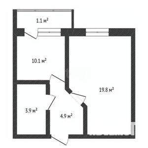1-к квартира, вторичка, 42м2, 6/14 этаж