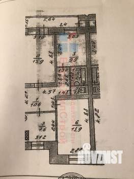 3-к квартира, вторичка, 69м2, 6/6 этаж