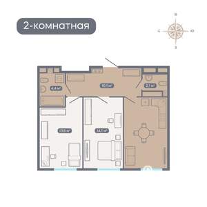2-к квартира, вторичка, 60м2, 2/18 этаж