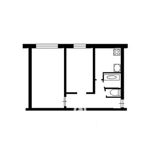 2-к квартира, вторичка, 46м2, 2/5 этаж