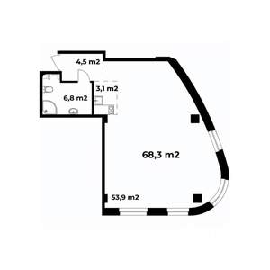 1-к квартира, вторичка, 68м2, 2/6 этаж