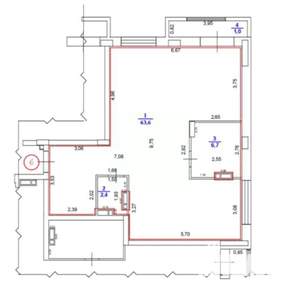 2-к квартира, вторичка, 74м2, 2/8 этаж