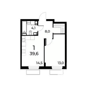 1-к квартира, вторичка, 40м2, 10/15 этаж