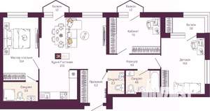 3-к квартира, вторичка, 90м2, 13/14 этаж