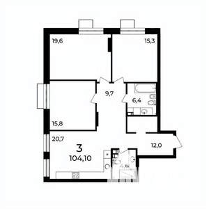 3-к квартира, вторичка, 104м2, 8/9 этаж