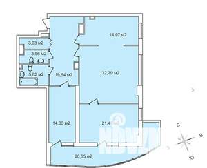 3-к квартира, строящийся дом, 126м2, 20/25 этаж