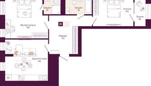 2-к квартира, вторичка, 75м2, 4/25 этаж