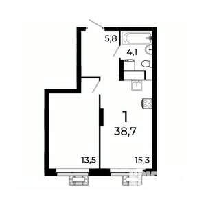 1-к квартира, вторичка, 39м2, 14/19 этаж