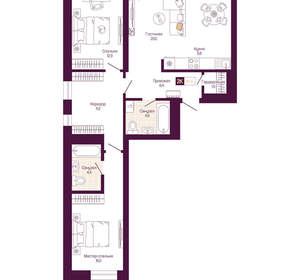 2-к квартира, вторичка, 81м2, 2/25 этаж