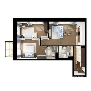 2-к квартира, вторичка, 58м2, 5/25 этаж