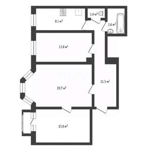 3-к квартира, вторичка, 72м2, 2/4 этаж