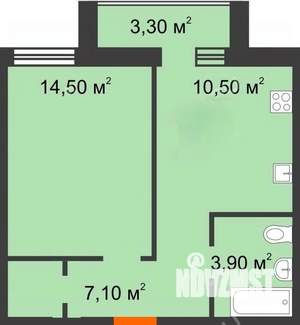 1-к квартира, вторичка, 39м2, 1/3 этаж