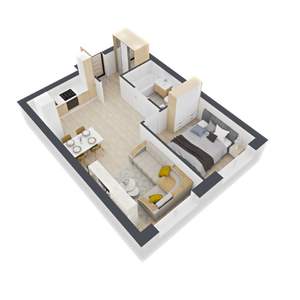 1-к квартира, вторичка, 46м2, 2/24 этаж