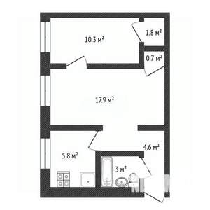 2-к квартира, вторичка, 44м2, 5/5 этаж