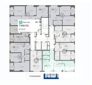 1-к квартира, вторичка, 38м2, 2/24 этаж