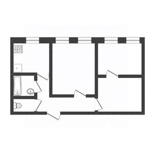 3-к квартира, вторичка, 53м2, 2/4 этаж