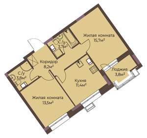 2-к квартира, вторичка, 58м2, 5/12 этаж