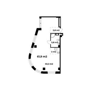 1-к квартира, вторичка, 62м2, 5/6 этаж