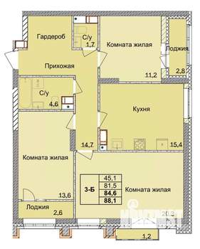 3-к квартира, вторичка, 85м2, 14/18 этаж