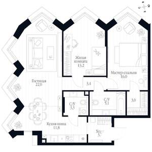 3-к квартира, вторичка, 82м2, 17/20 этаж