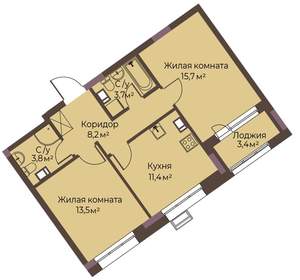 2-к квартира, вторичка, 58м2, 4/12 этаж