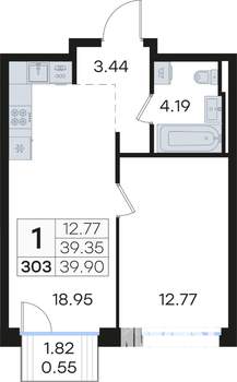 1-к квартира, вторичка, 40м2, 4/13 этаж