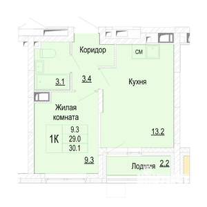 1-к квартира, вторичка, 30м2, 12/25 этаж